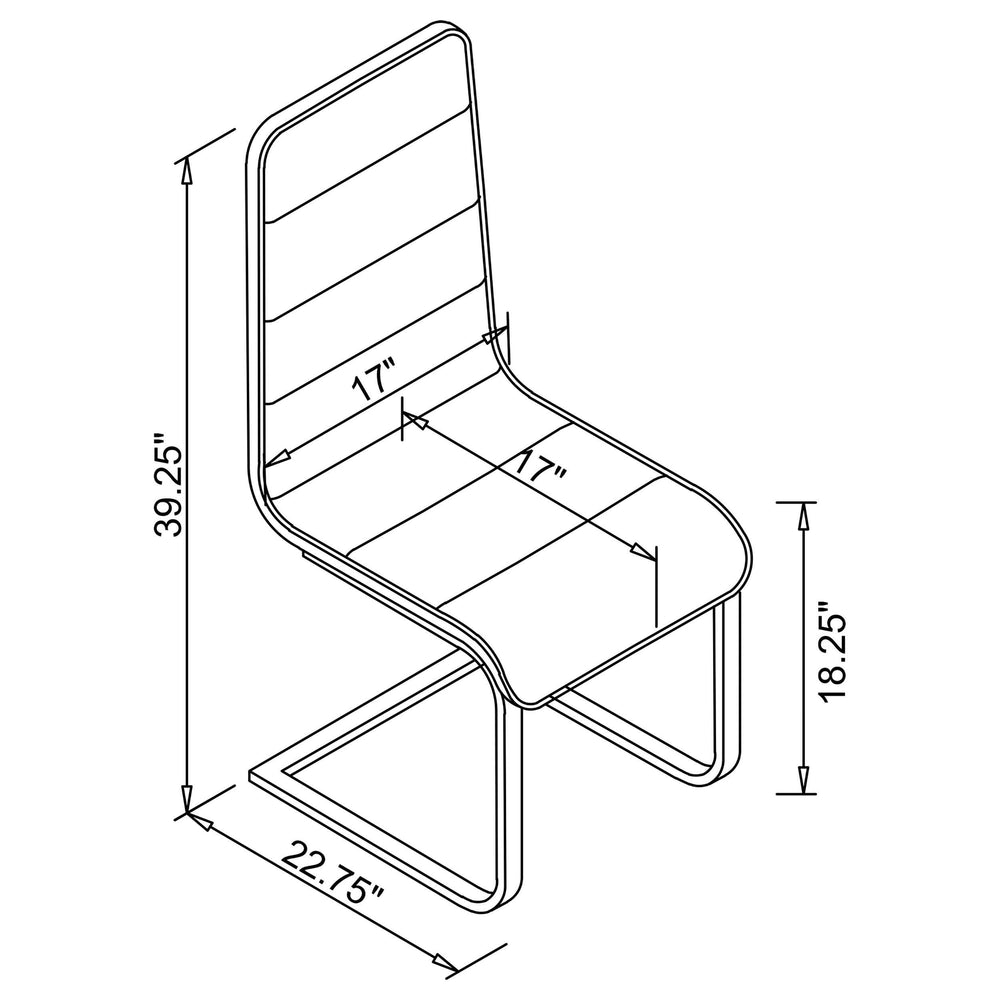 Juego de comedor Carmelo de 5 piezas con tapa de vidrio rectangular, cromado