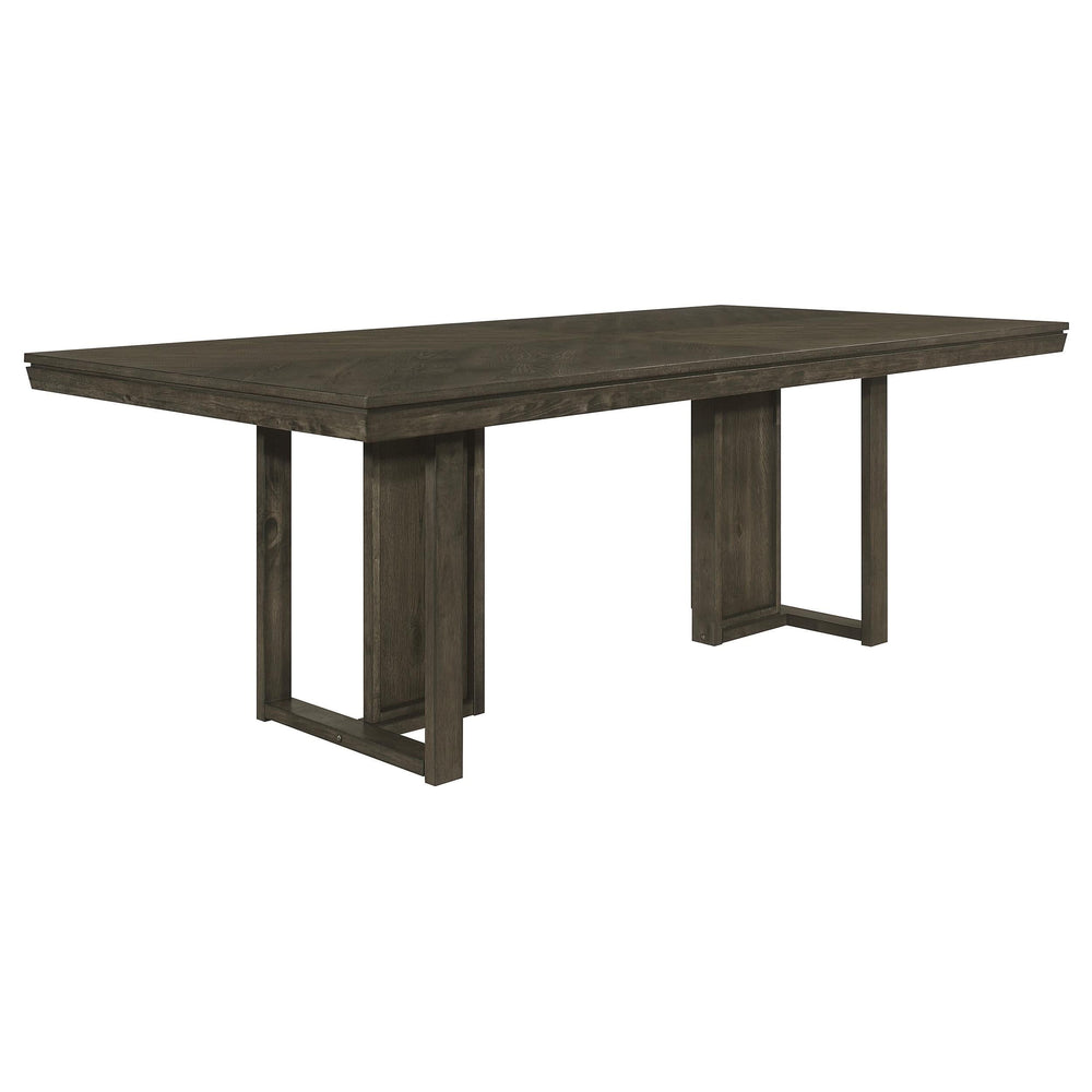 Juego de mesa de comedor rectangular Kelly de 5 piezas, gris oscuro