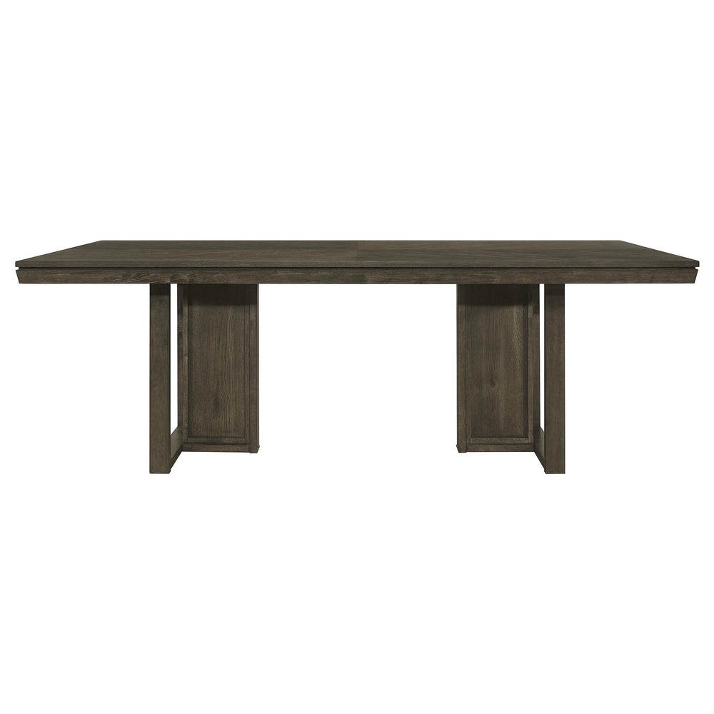 Juego de mesa de comedor rectangular Kelly de 5 piezas, gris oscuro