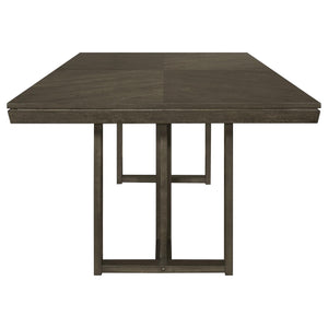 Juego de mesa de comedor rectangular Kelly de 5 piezas, gris oscuro