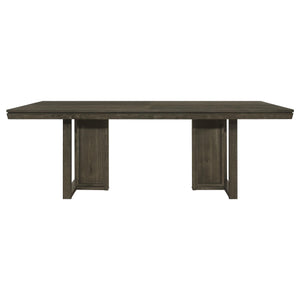 Juego de mesa de comedor rectangular Kelly de 7 piezas, gris oscuro