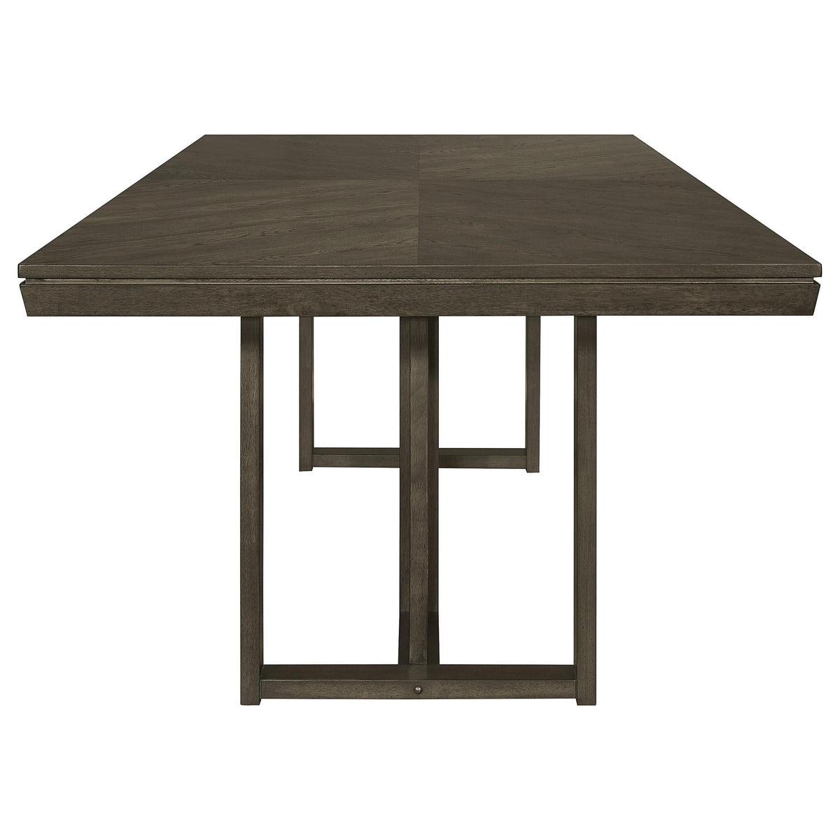 Juego de mesa de comedor rectangular Kelly de 7 piezas, gris oscuro