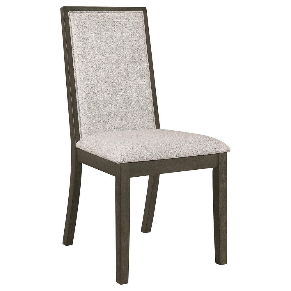 Juego de mesa de comedor rectangular Kelly de 7 piezas, gris oscuro