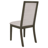 Juego de mesa de comedor rectangular Kelly de 9 piezas, gris oscuro
