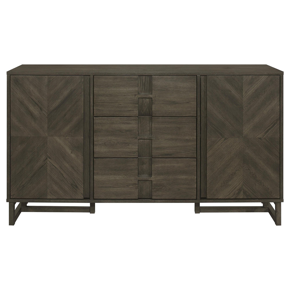 Aparador de comedor Kelly con 3 cajones y almacenamiento, color gris oscuro