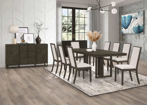Aparador de comedor Kelly con 3 cajones y almacenamiento, color gris oscuro
