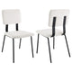 Silla de comedor tapizada en tela Calla, color blanco (juego de 2)