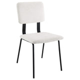 Silla de comedor tapizada en tela Calla, color blanco (juego de 2)