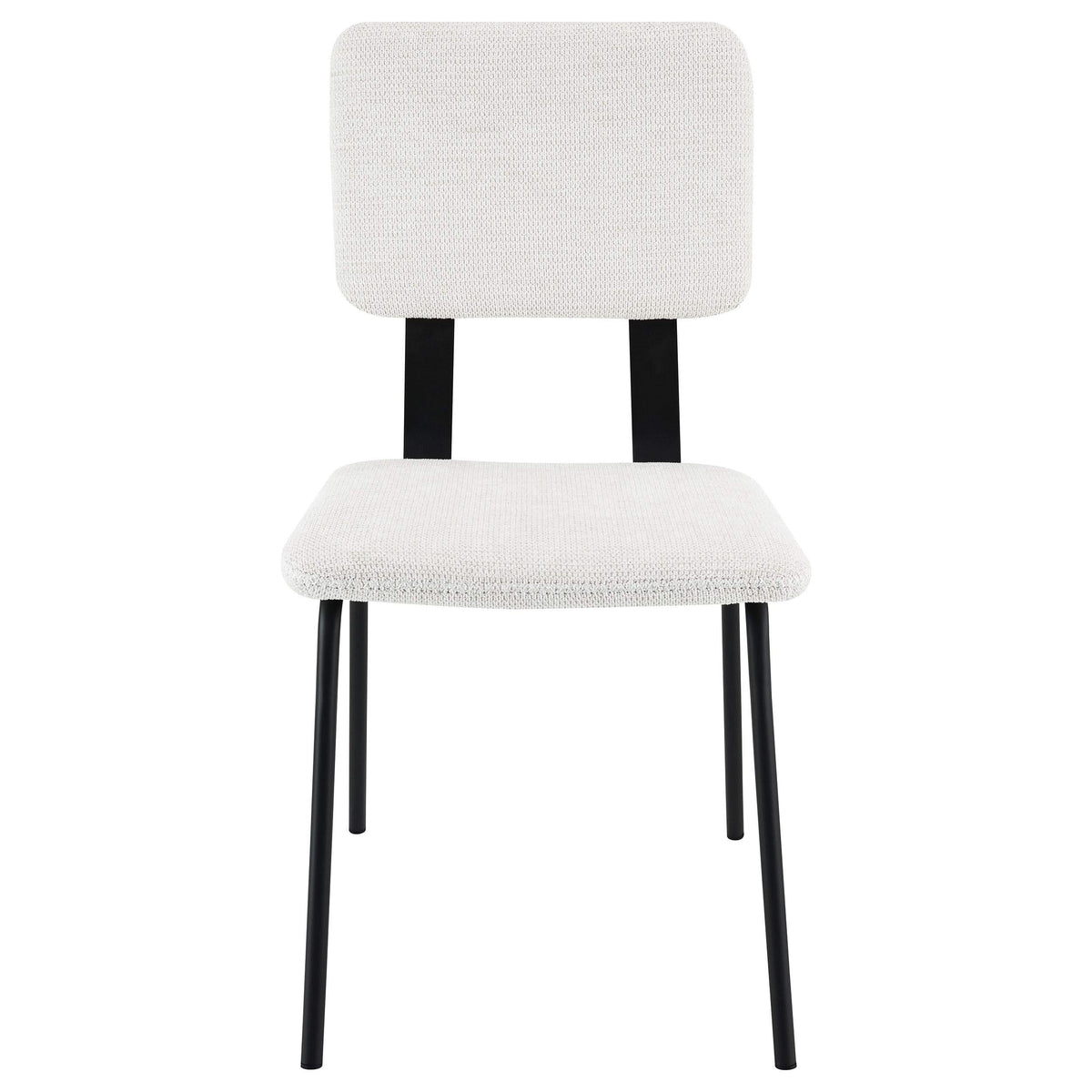 Silla de comedor tapizada en tela Calla, color blanco (juego de 2)