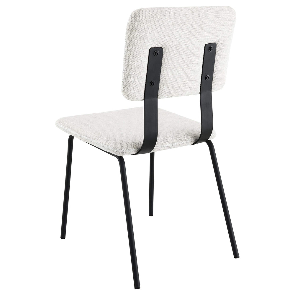 Silla de comedor tapizada en tela Calla, color blanco (juego de 2)