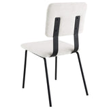Silla de comedor tapizada en tela Calla, color blanco (juego de 2)