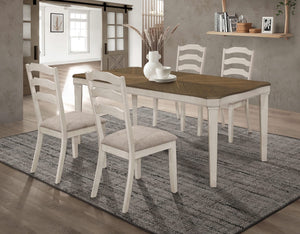 Juego de mesa de comedor rectangular Ronnie de 5 piezas, color crema rústico