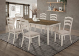 Juego de mesa de comedor rectangular Ronnie de 7 piezas, color crema rústico