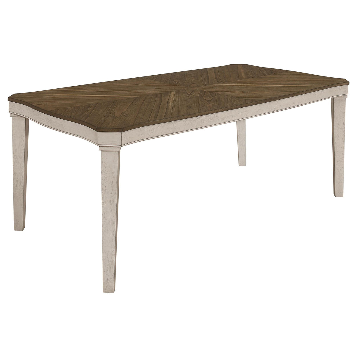 Juego de mesa de comedor rectangular Ronnie de 7 piezas, color crema rústico