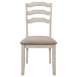 Juego de mesa de comedor rectangular Ronnie de 7 piezas, color crema rústico