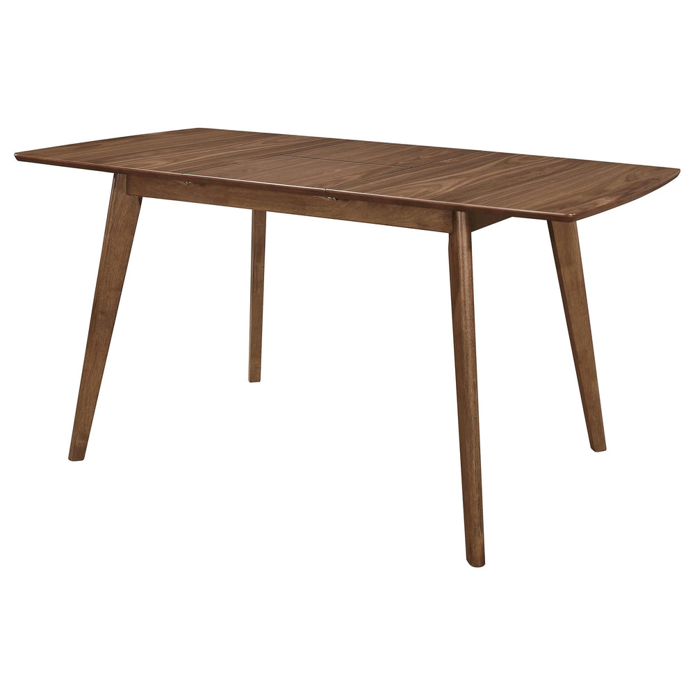 Mesa de comedor Alfredo de 63 pulgadas con hojas extensibles en nogal natural