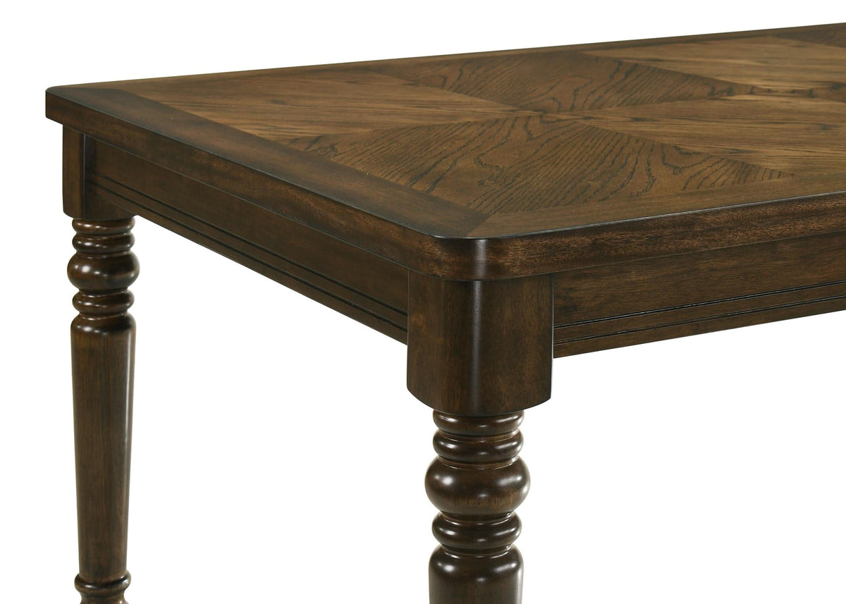 Juego de mesa de comedor rectangular Willowbrook de 9 piezas en color castaño