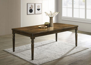 Mesa de comedor rectangular Willowbrook de madera de castaño de 87 pulgadas