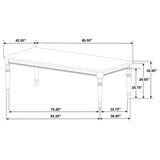 Mesa de comedor rectangular Willowbrook de madera de castaño de 87 pulgadas