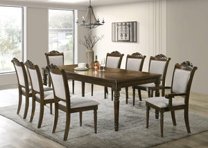 Mesa de comedor rectangular Willowbrook de madera de castaño de 87 pulgadas