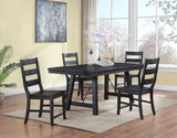 Juego de mesa de comedor Newport de 5 piezas con caballete rectangular, color negro