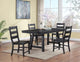 Juego de mesa de comedor Newport de 5 piezas con caballete rectangular, color negro