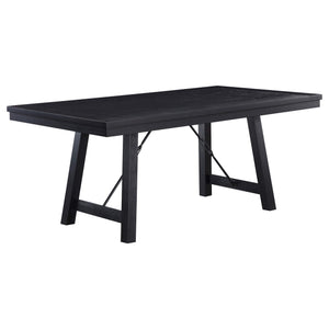 Juego de mesa de comedor Newport de 5 piezas con caballete rectangular, color negro