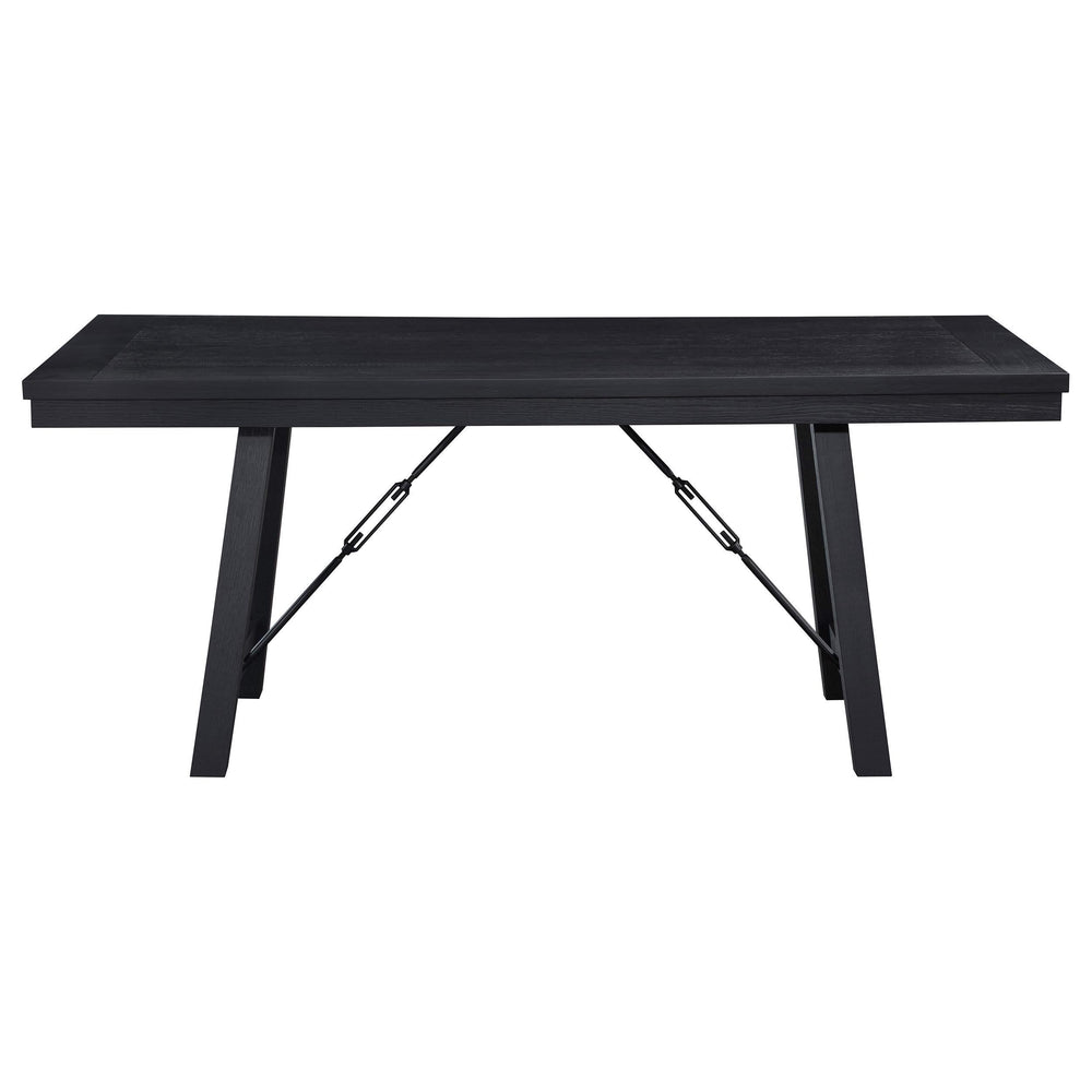 Juego de mesa de comedor Newport de 5 piezas con caballete rectangular, color negro