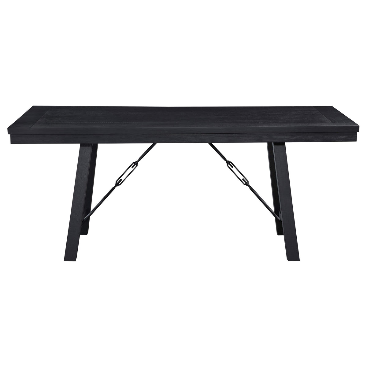 Juego de mesa de comedor Newport de 5 piezas con caballete rectangular, color negro