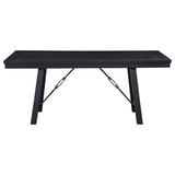 Juego de mesa de comedor Newport de 5 piezas con caballete rectangular, color negro