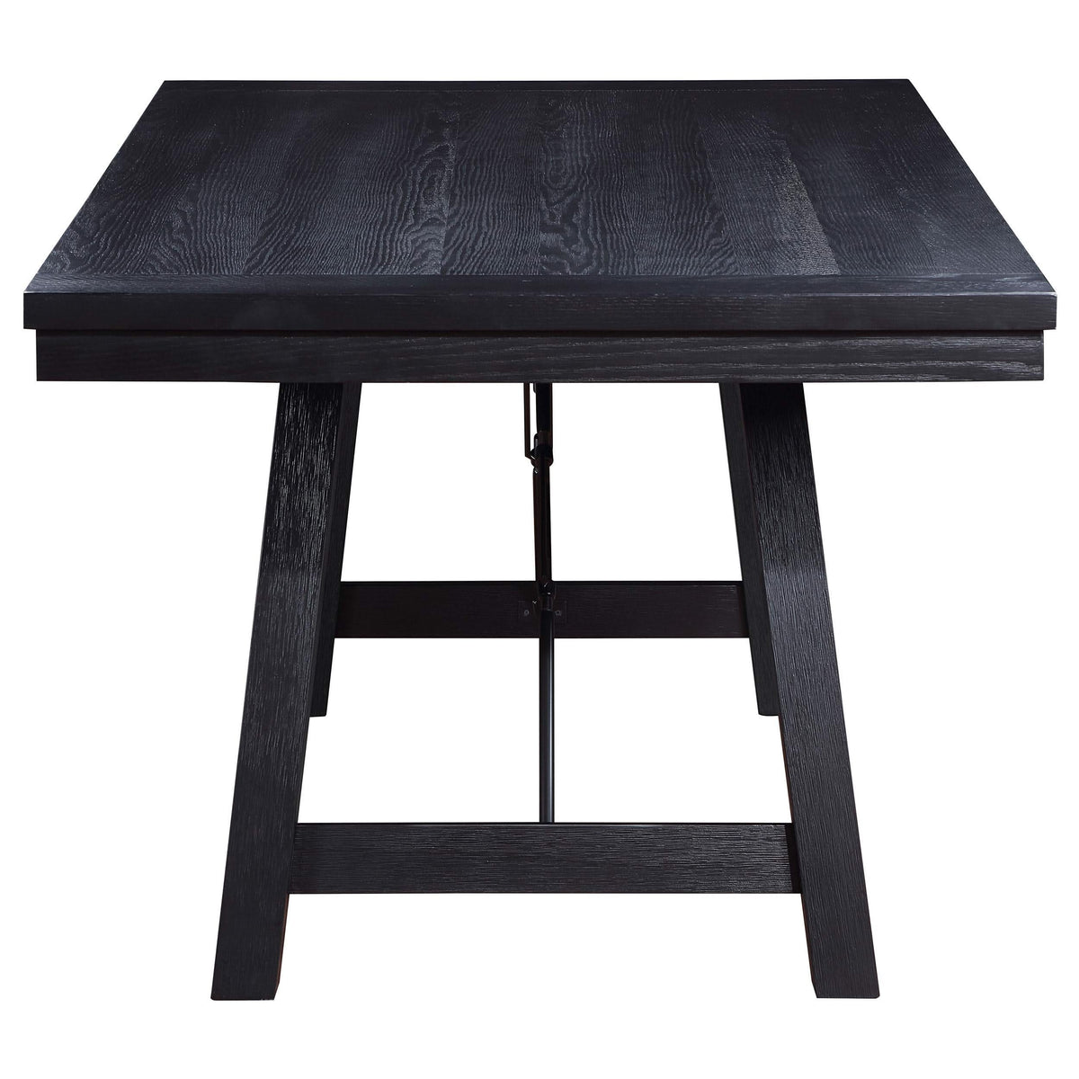 Juego de mesa de comedor Newport de 5 piezas con caballete rectangular, color negro
