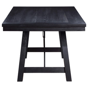Juego de mesa de comedor Newport de 5 piezas con caballete rectangular, color negro
