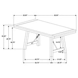 Juego de mesa de comedor Newport de 5 piezas con caballete rectangular, color negro