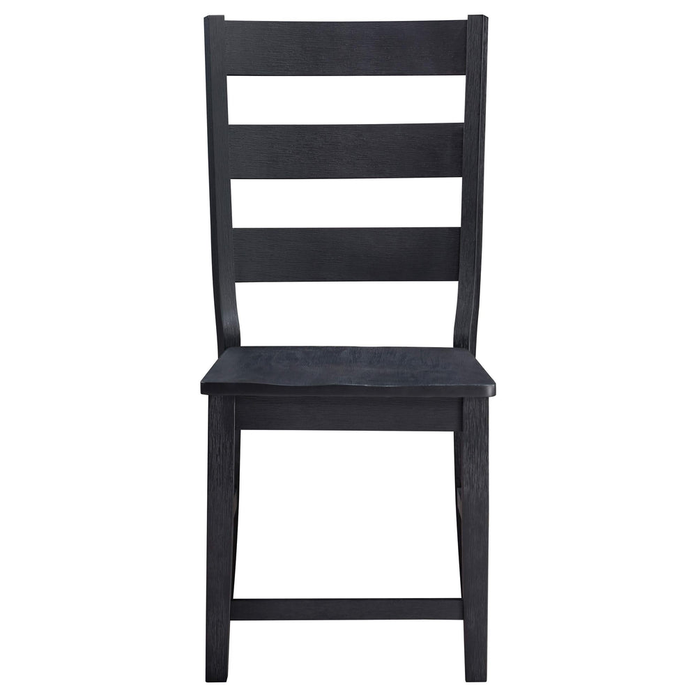 Juego de mesa de comedor Newport de 6 piezas con caballete rectangular, color negro