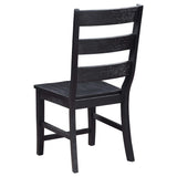 Juego de mesa de comedor Newport de 6 piezas con caballete rectangular, color negro