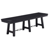 Juego de mesa de comedor Newport de 6 piezas con caballete rectangular, color negro
