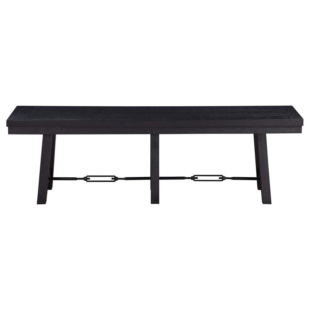 Juego de mesa de comedor Newport de 6 piezas con caballete rectangular, color negro