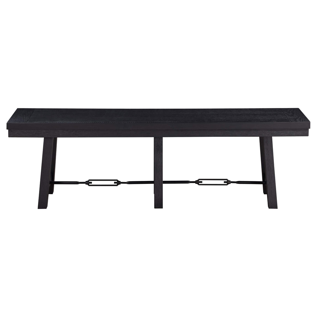 Juego de mesa de comedor Newport de 6 piezas con caballete rectangular, color negro