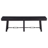 Juego de mesa de comedor Newport de 6 piezas con caballete rectangular, color negro