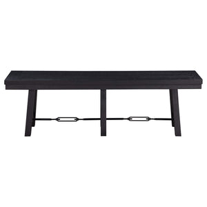 Juego de mesa de comedor Newport de 6 piezas con caballete rectangular, color negro