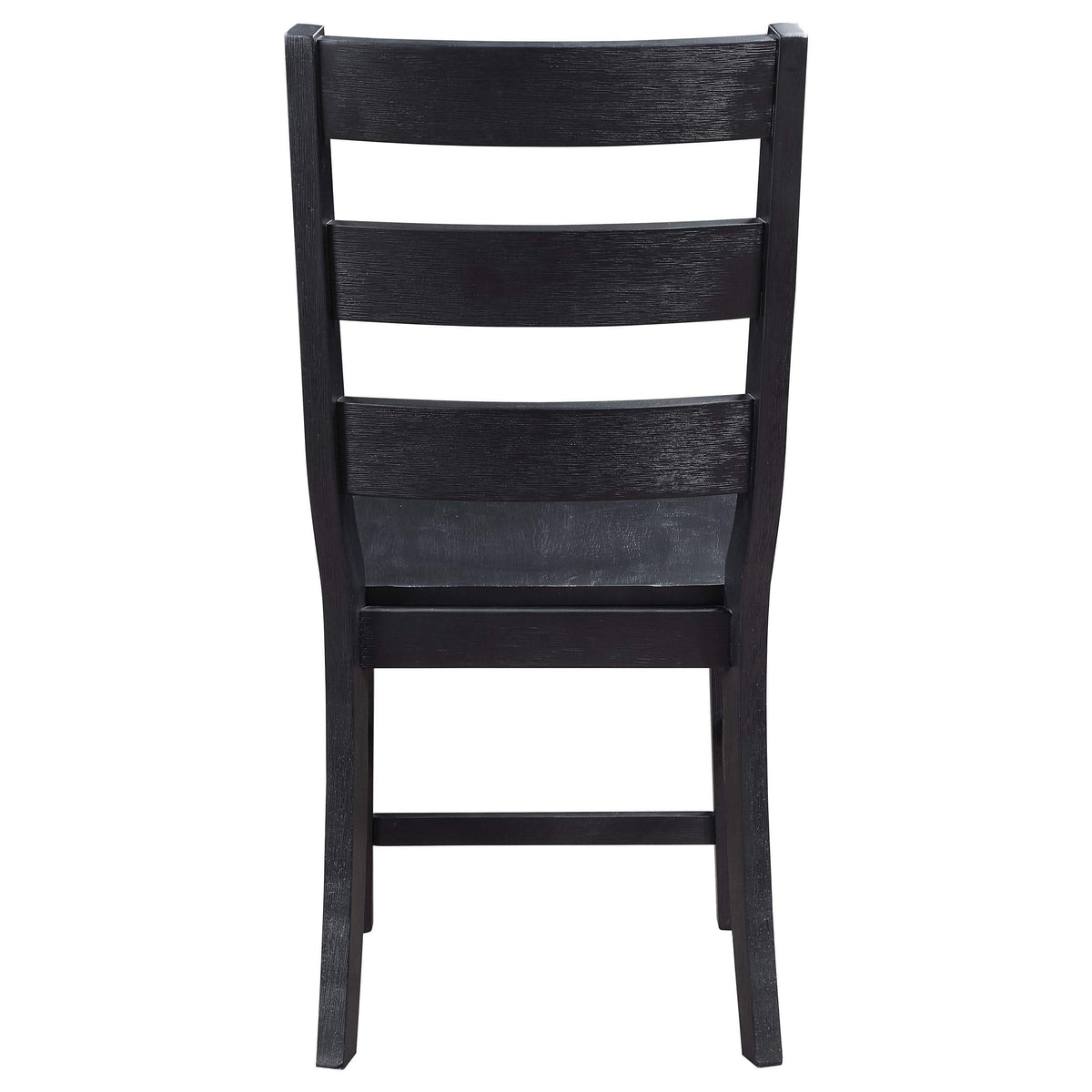 Silla de comedor Newport de madera con respaldo de escalera, color negro (juego de 2)