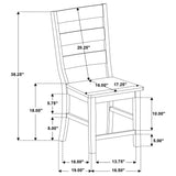 Silla de comedor Newport de madera con respaldo de escalera, color negro (juego de 2)