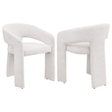 Silla de comedor tapizada Eudora Boucle color crema (juego de 2)