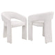 Silla de comedor tapizada Eudora Boucle color crema (juego de 2)