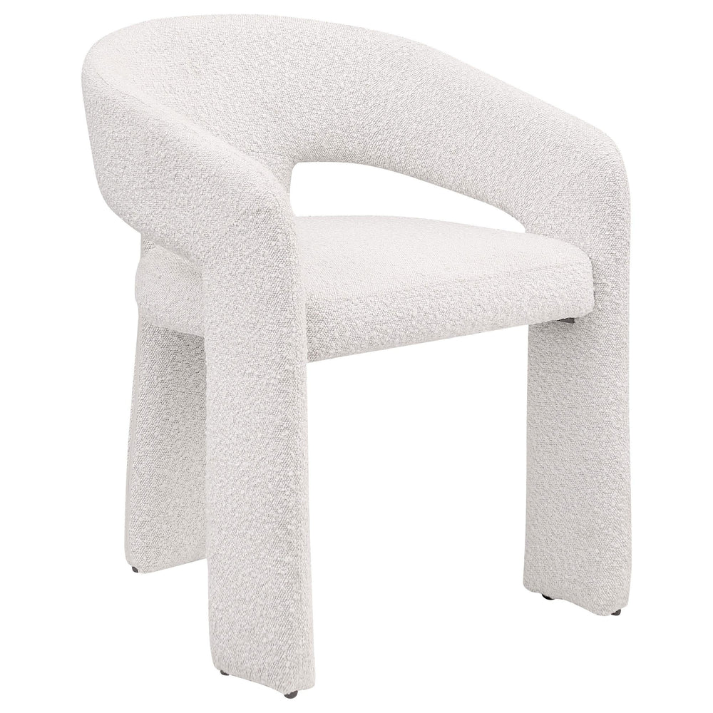 Silla de comedor tapizada Eudora Boucle color crema (juego de 2)