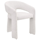 Silla de comedor tapizada Eudora Boucle color crema (juego de 2)
