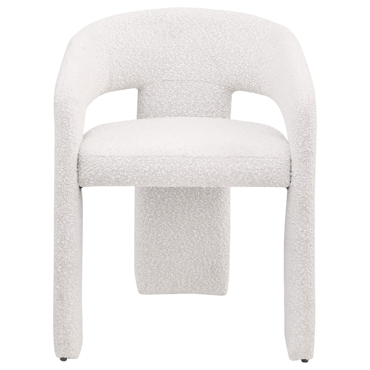 Silla de comedor tapizada Eudora Boucle color crema (juego de 2)