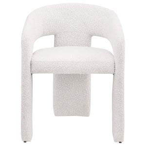 Silla de comedor tapizada Eudora Boucle color crema (juego de 2)