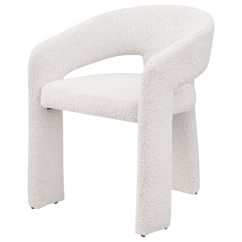 Silla de comedor tapizada Eudora Boucle color crema (juego de 2)