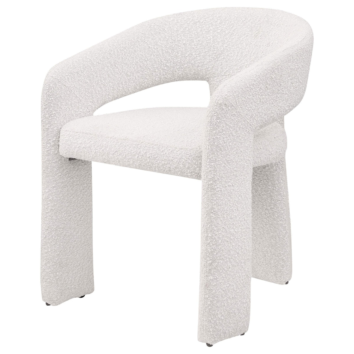 Silla de comedor tapizada Eudora Boucle color crema (juego de 2)